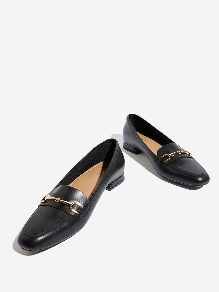 LUNA BLU Black Metal-Detailed Loafers