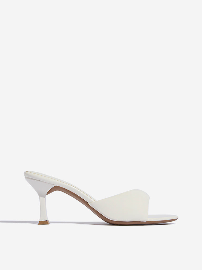 LUNA BLU White Open-Toe Stiletto Heel Sandals