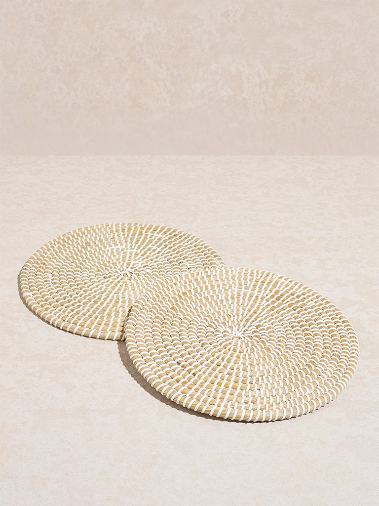 Westside Home White Braided Placemats (Set of 2)