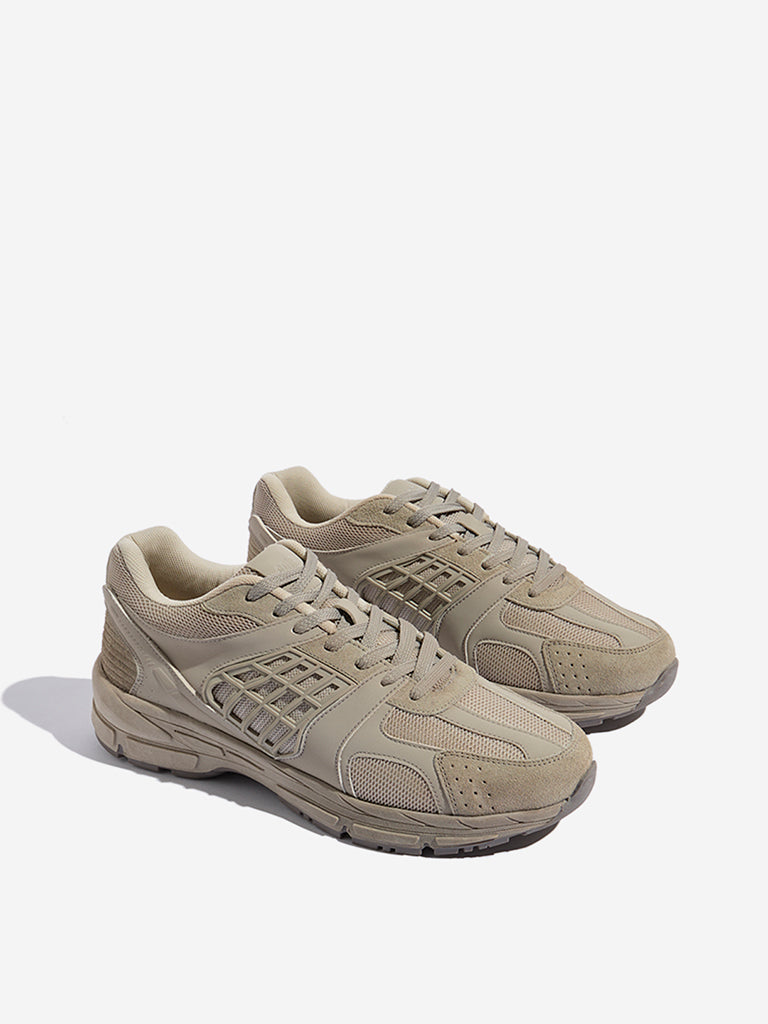 SOLEPLAY Taupe Mesh-Detailed Sneakers