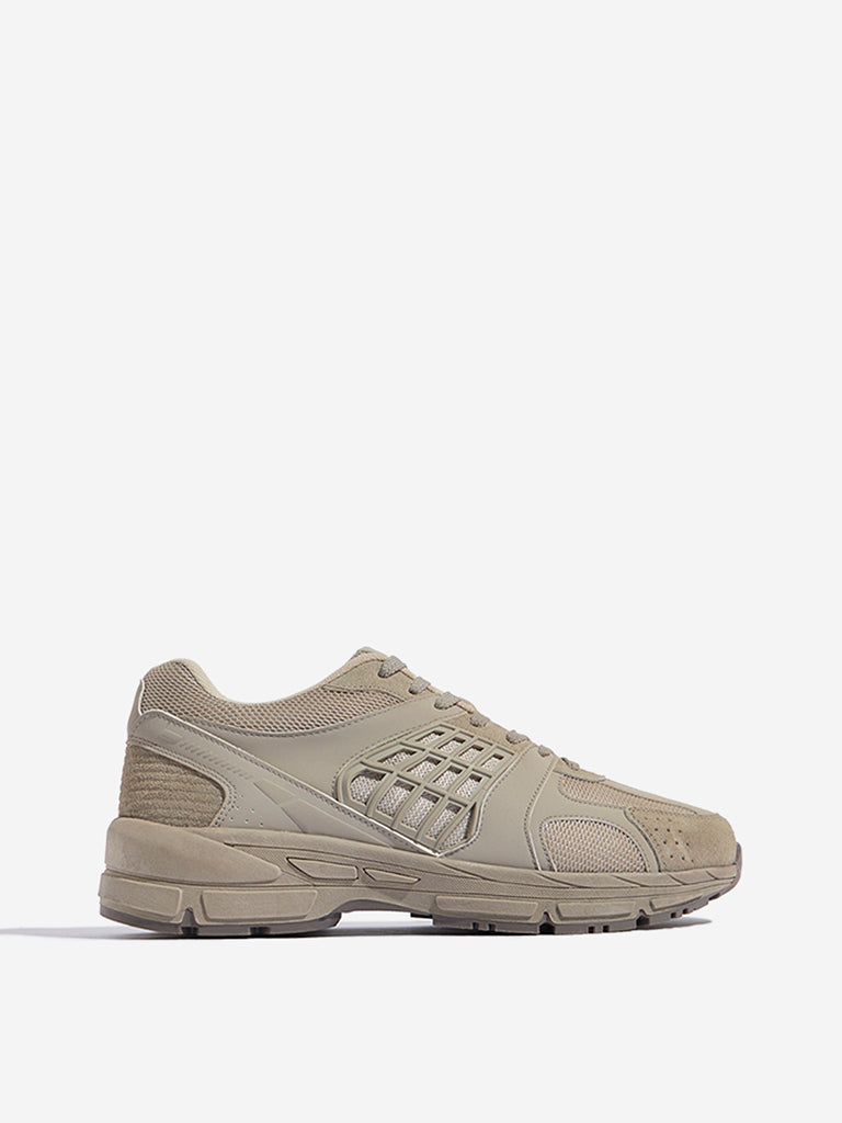 SOLEPLAY Taupe Mesh-Detailed Sneakers