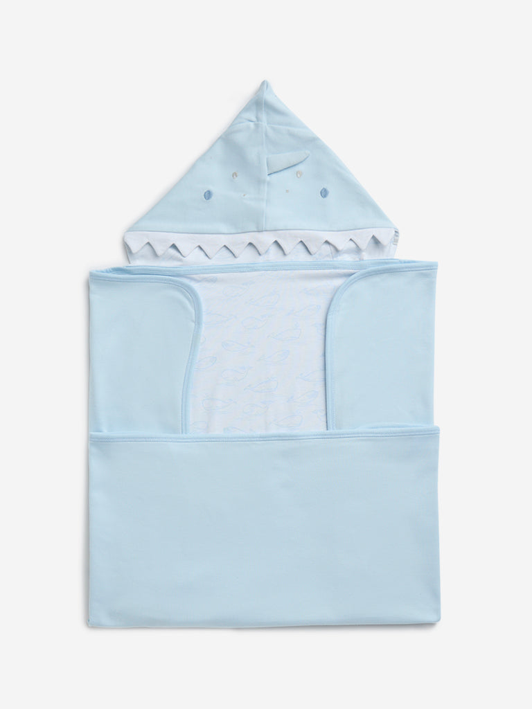 HOP Baby Blue Animal-Themed Cotton Towel