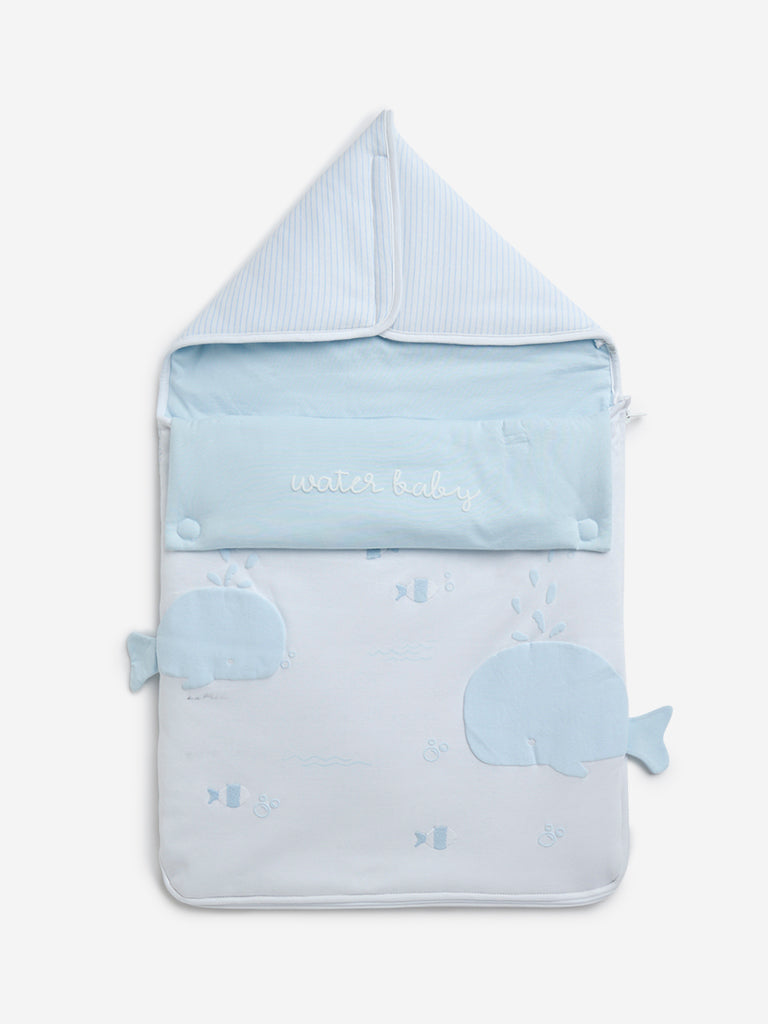 HOP Baby Light Blue Animal-Themed Cotton Sleeping Bag