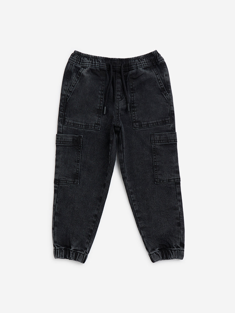 HOP Kids Charcoal Relaxed - Fit Mid - Rise Jeans