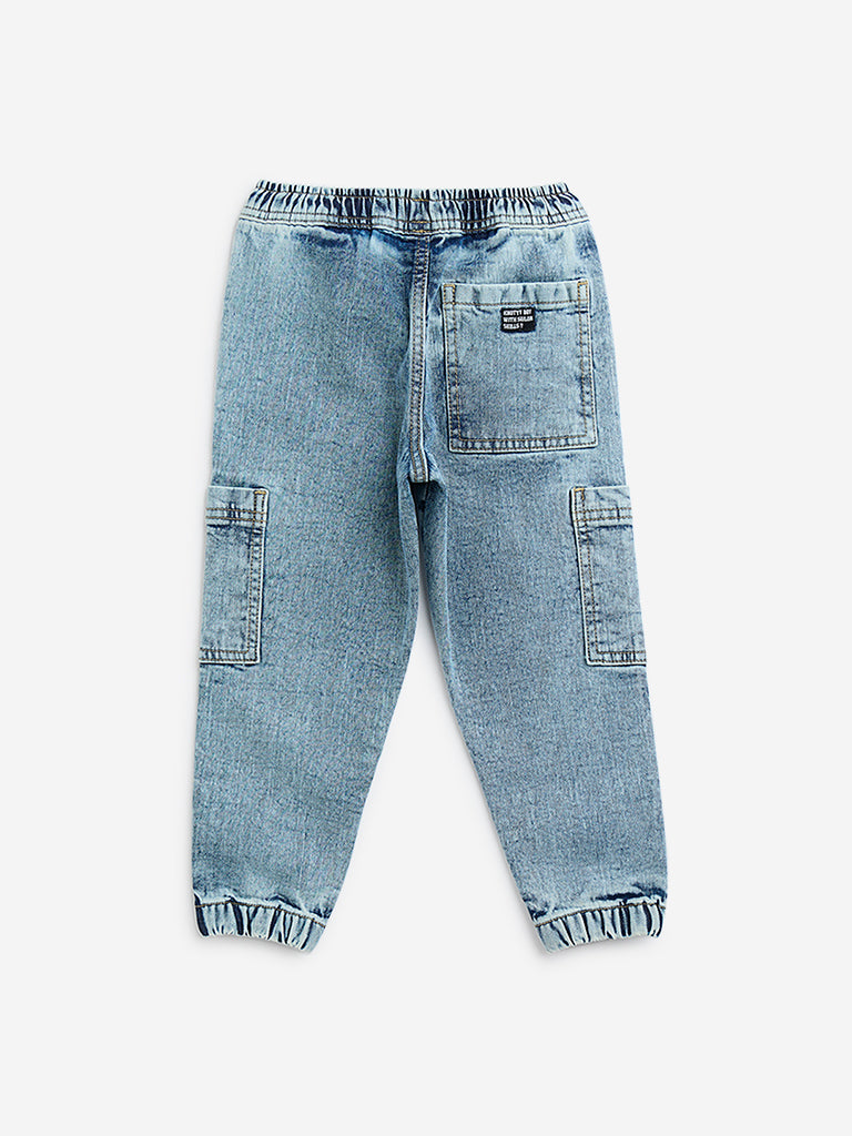 HOP Kids Blue Relaxed - Fit Mid - Rise Jeans