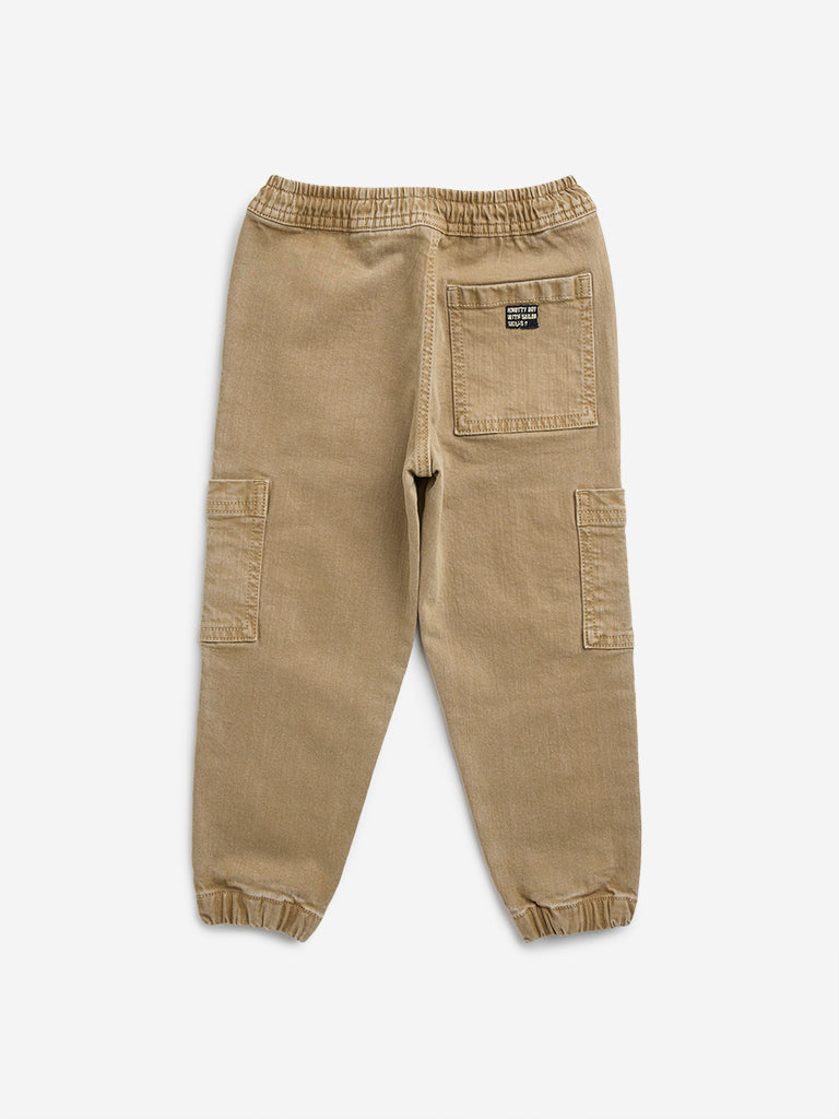 HOP Kids Taupe Relaxed - Fit Mid - Rise Jeans