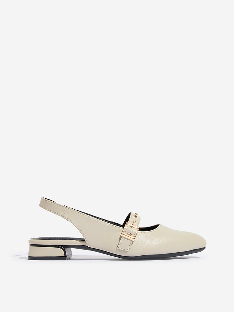 LUNA BLU Ivory Eyelet-Detailed Mules