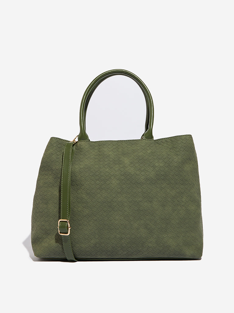 Westside Olive Textured Tote Bag