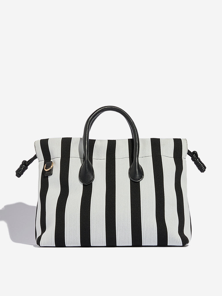 Westside Black Zebra Striped Tote Bag