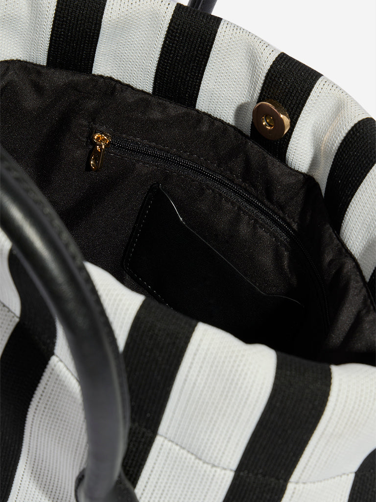 Westside Black Zebra Striped Tote Bag