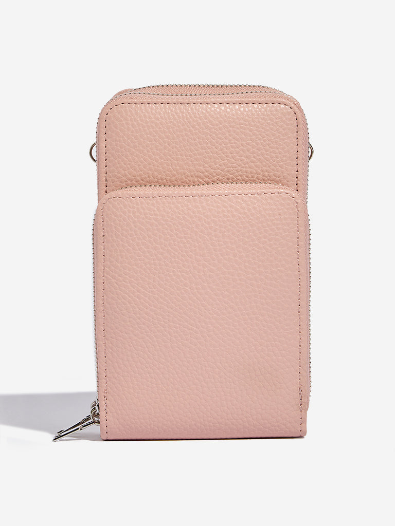 Westside Accessories Light Pink Textured Sling Bag