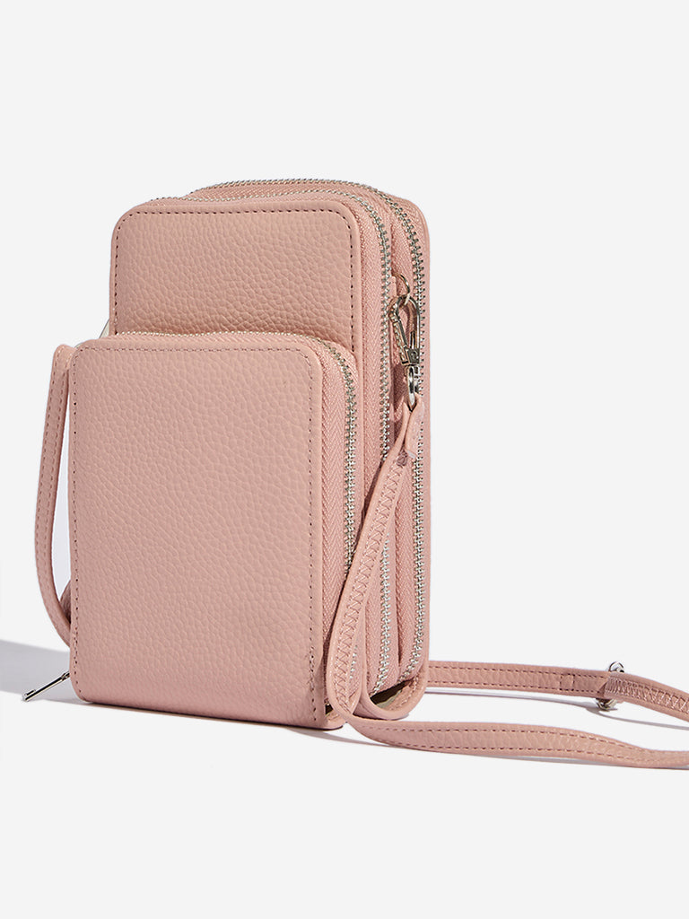 Westside Accessories Light Pink Textured Sling Bag