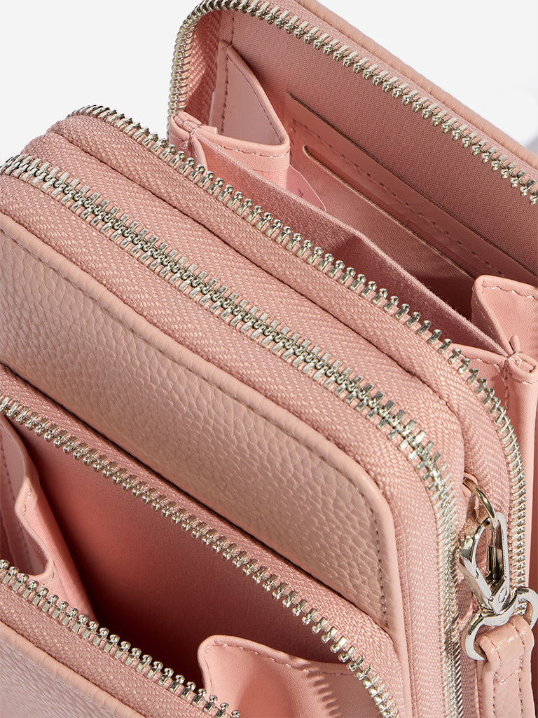 Westside Accessories Light Pink Textured Sling Bag