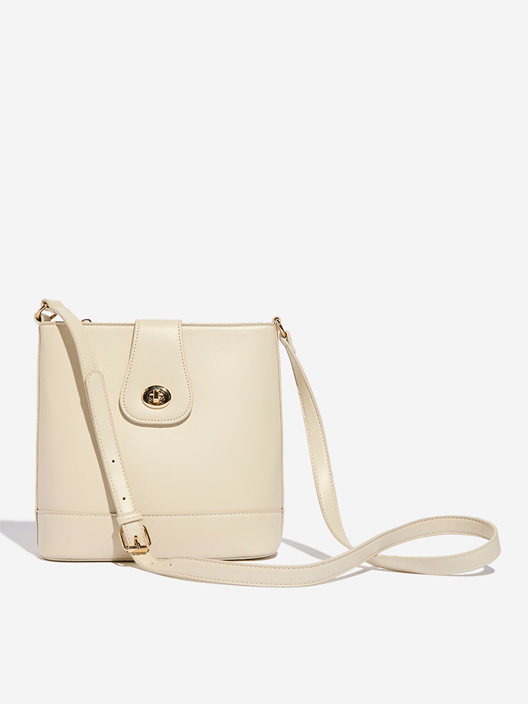 Westside Beige Buckle Sling Bag