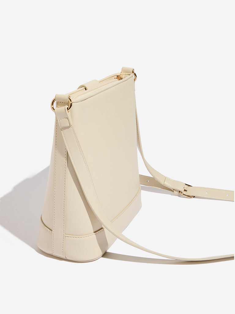 Westside Beige Buckle Sling Bag