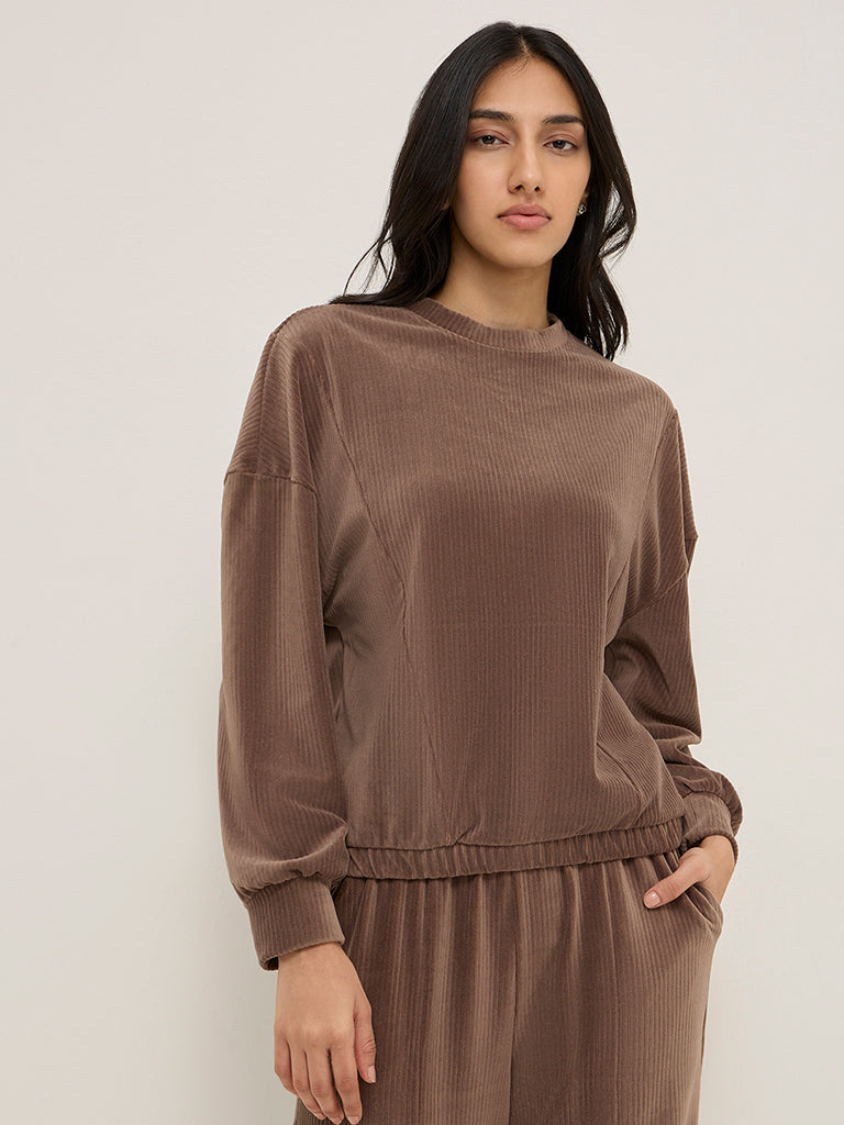 LOV Taupe Corduroy Sweatshirt