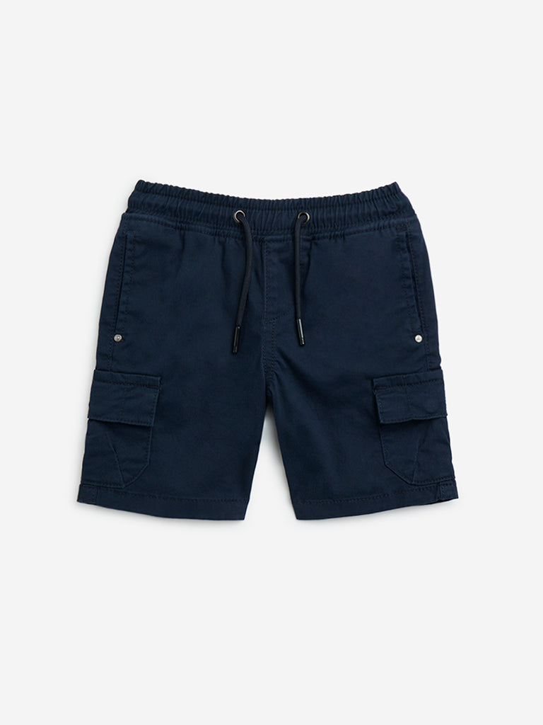 HOP Kids Navy Cargo-Style Mid-Rise Shorts