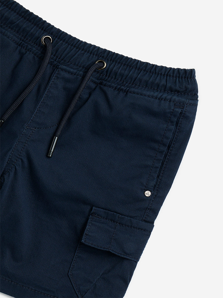 HOP Kids Navy Cargo-Style Mid-Rise Shorts