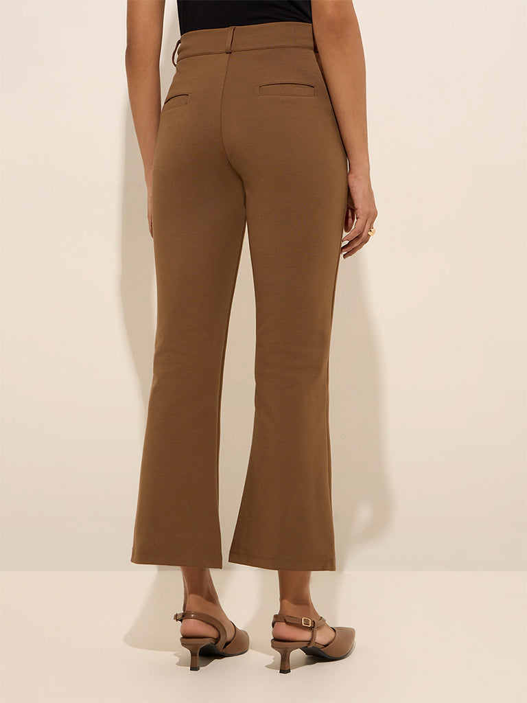 Wardrobe Brown High-Rise Bootcut Trousers