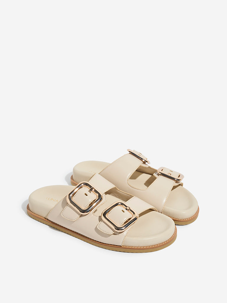 LUNA BLU Cream Comfort Sandals