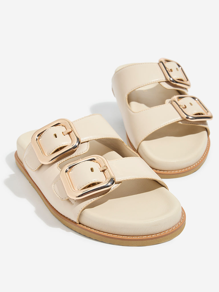 LUNA BLU Cream Comfort Sandals