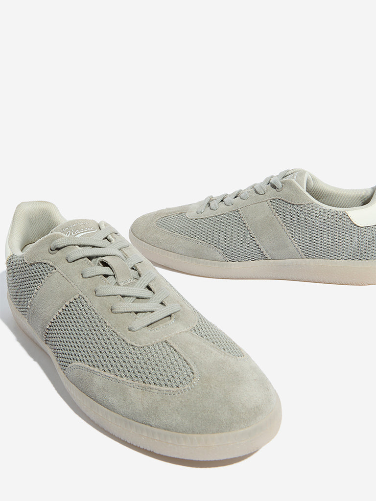 SOLEPLAY Grey Faux-Suede Lace-Up Sneakers