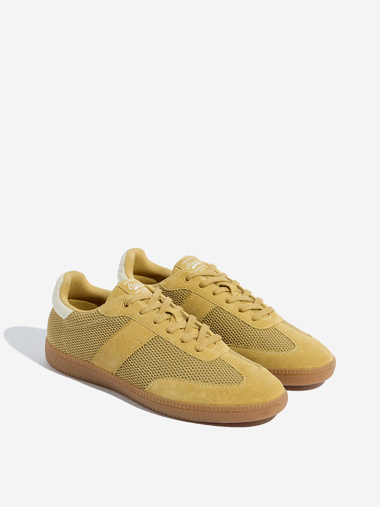 SOLEPLAY Yellow Faux-Suede Lace-Up Sneakers