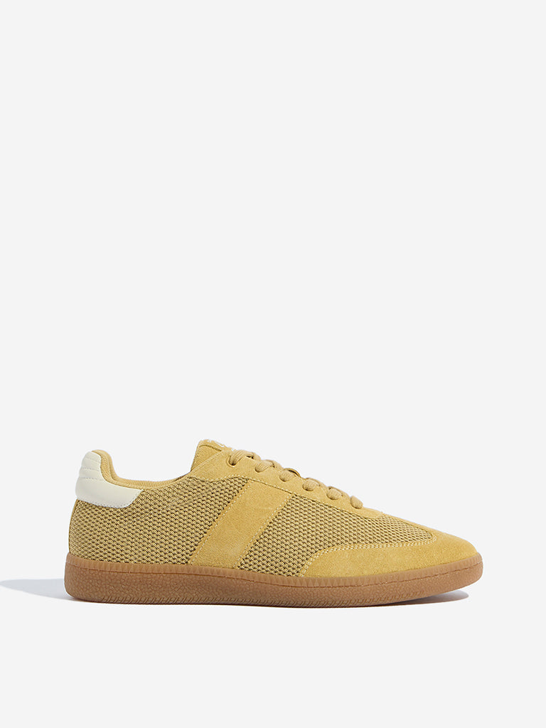 SOLEPLAY Yellow Faux-Suede Lace-Up Sneakers