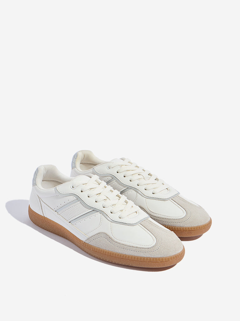 LUNA BLU White Faux Leather Sneakers