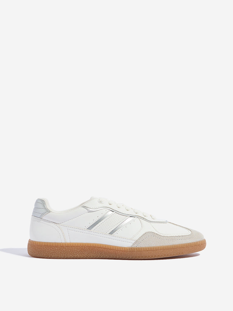 LUNA BLU White Faux Leather Sneakers