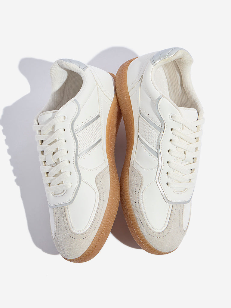 LUNA BLU White Faux Leather Sneakers