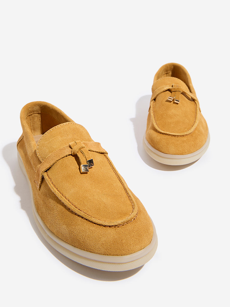 LUNA BLU Mustard Faux-Suede Loafers