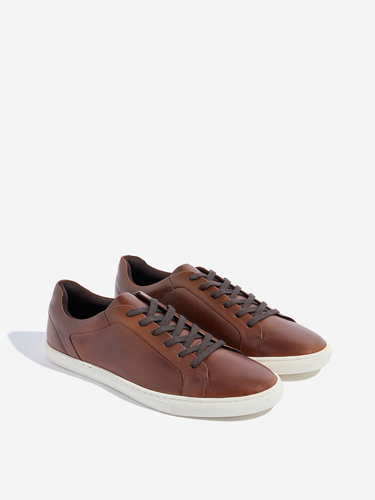 SOLEPLAY Tan Lace-Up Sneakers