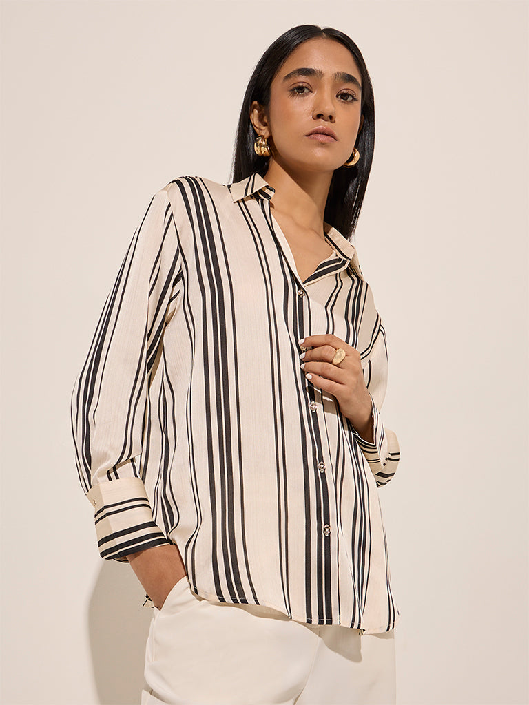 Wardrobe Ivory Striped Shirt