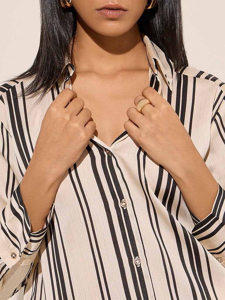 Wardrobe Ivory Striped Shirt