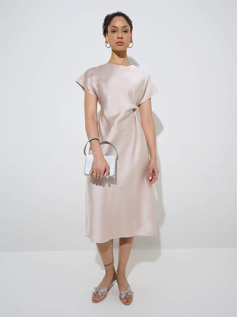 Wardrobe Light Beige A-Line Dress