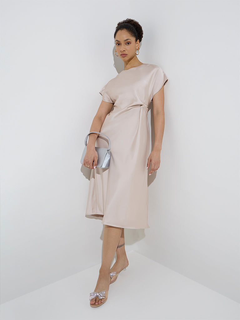 Wardrobe Light Beige A-Line Dress