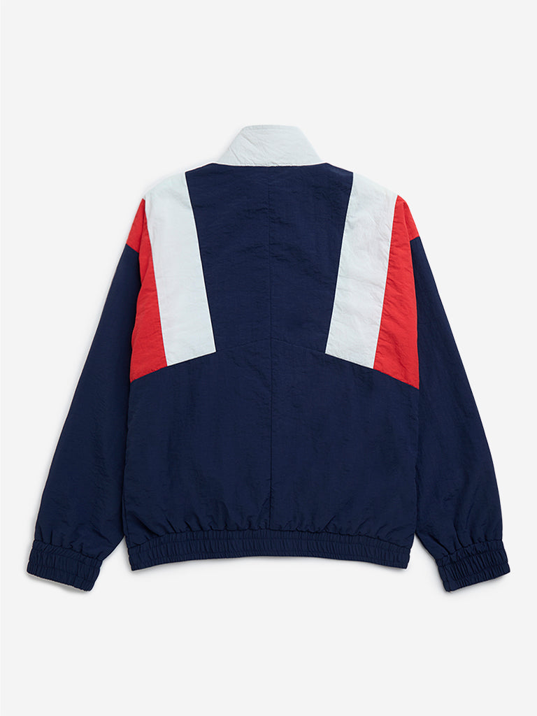 Y&F Kids Navy Colour-Blocked Jacket