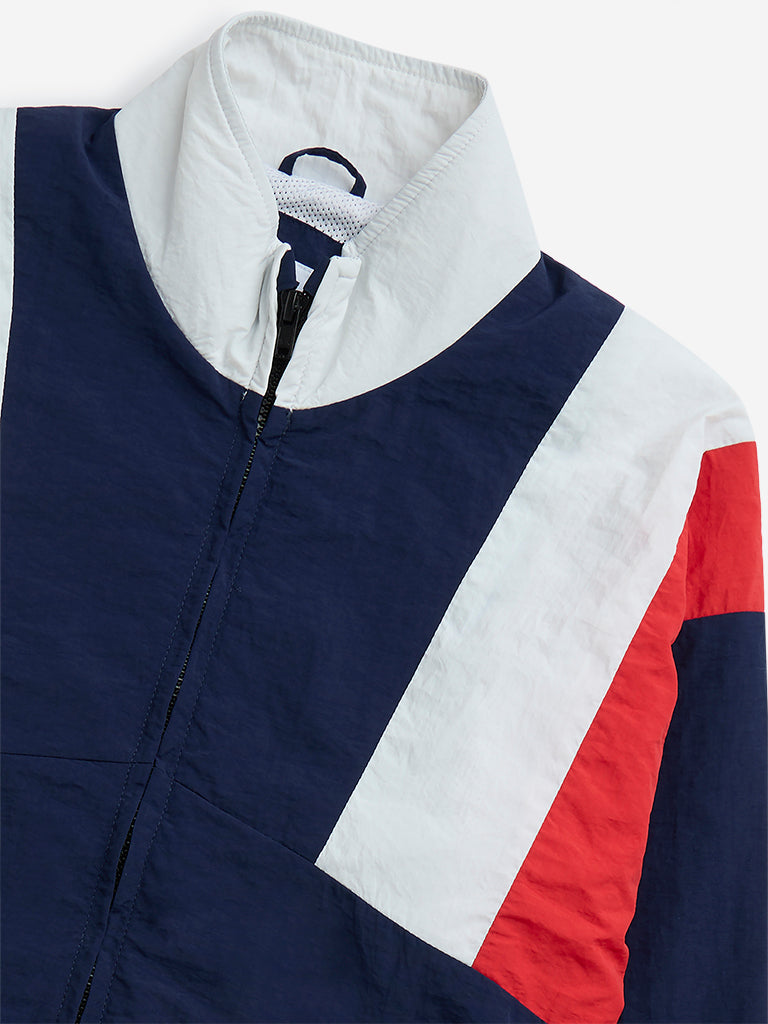 Y&F Kids Navy Colour-Blocked Jacket