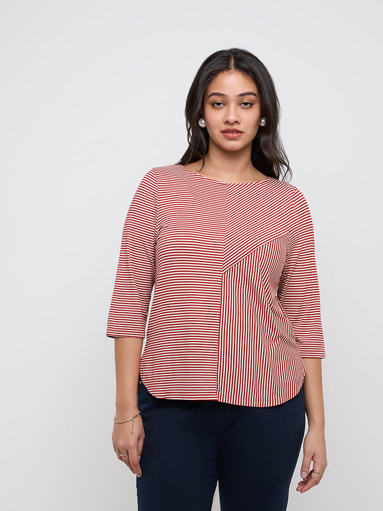 Gia Red Striped T-Shirt