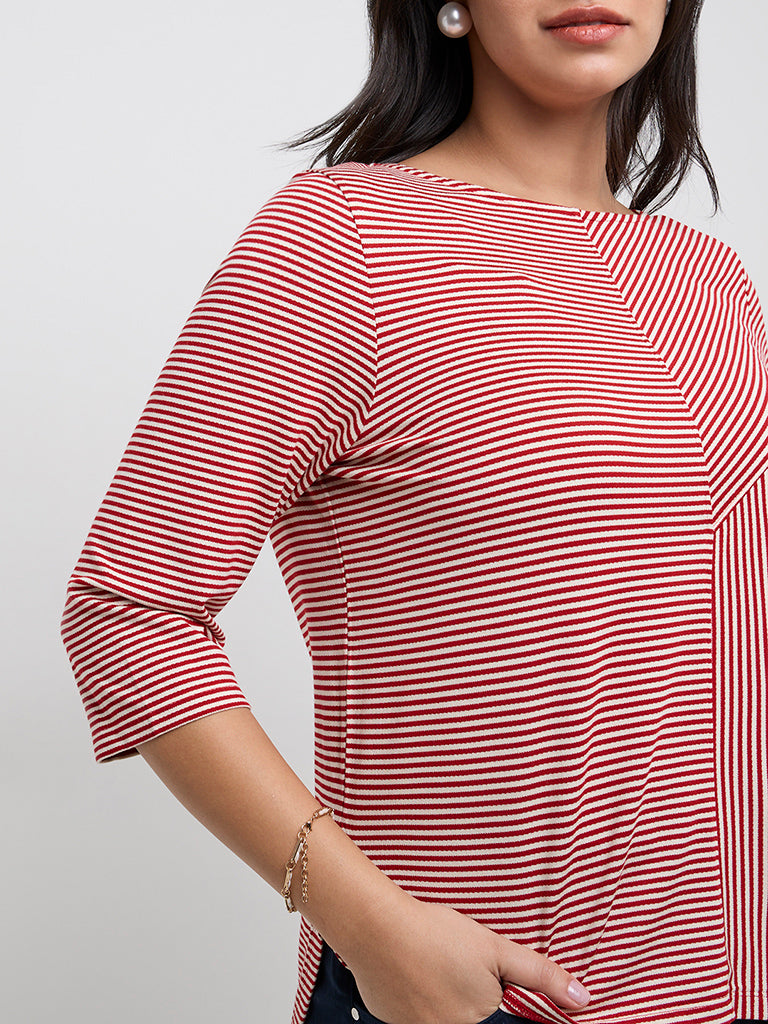 Gia Red Striped T-Shirt