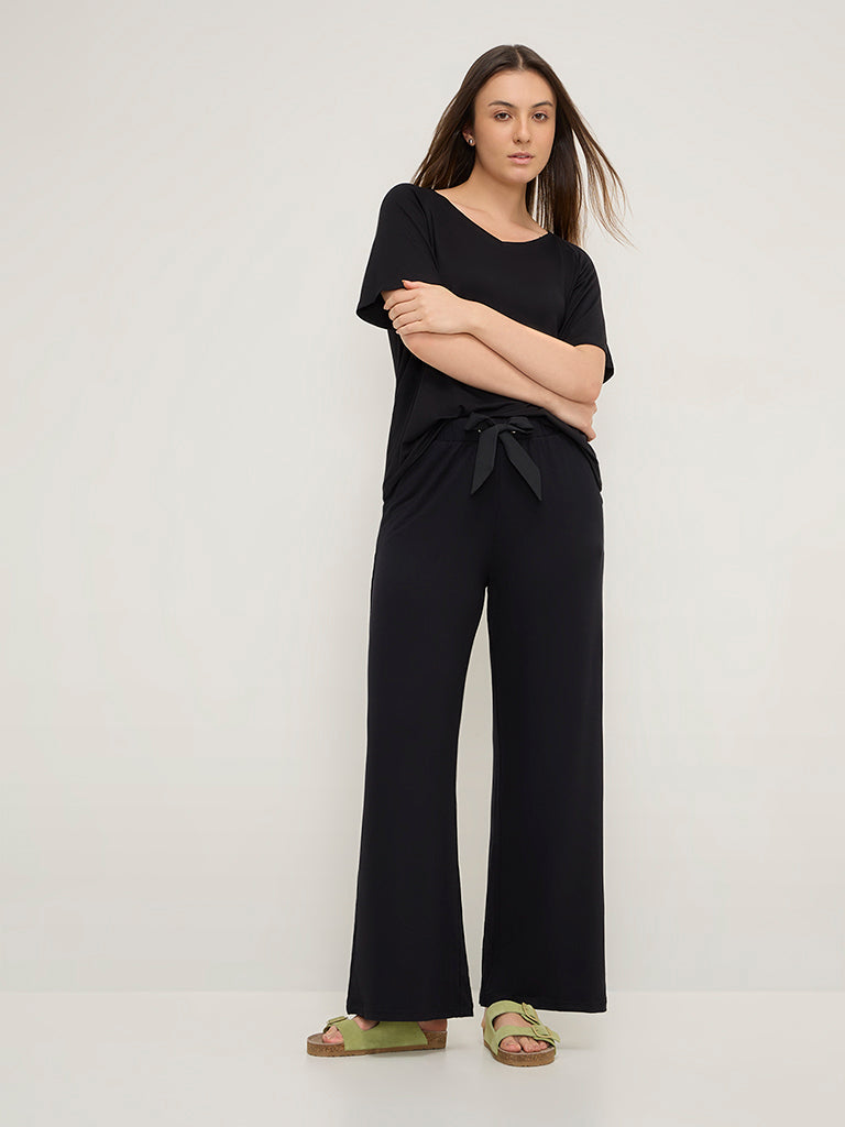 Wunderlove Black High-Rise Supersoft Lounge Pants