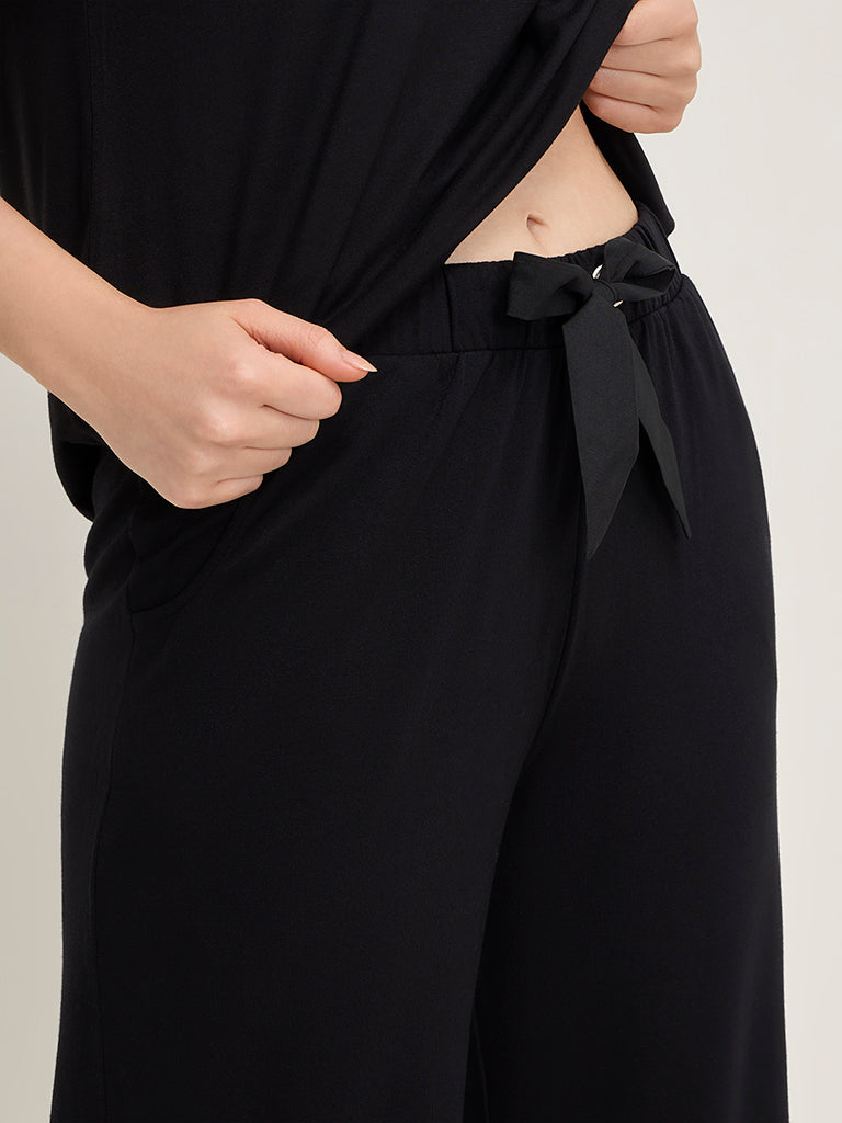 Wunderlove Black High-Rise Supersoft Lounge Pants