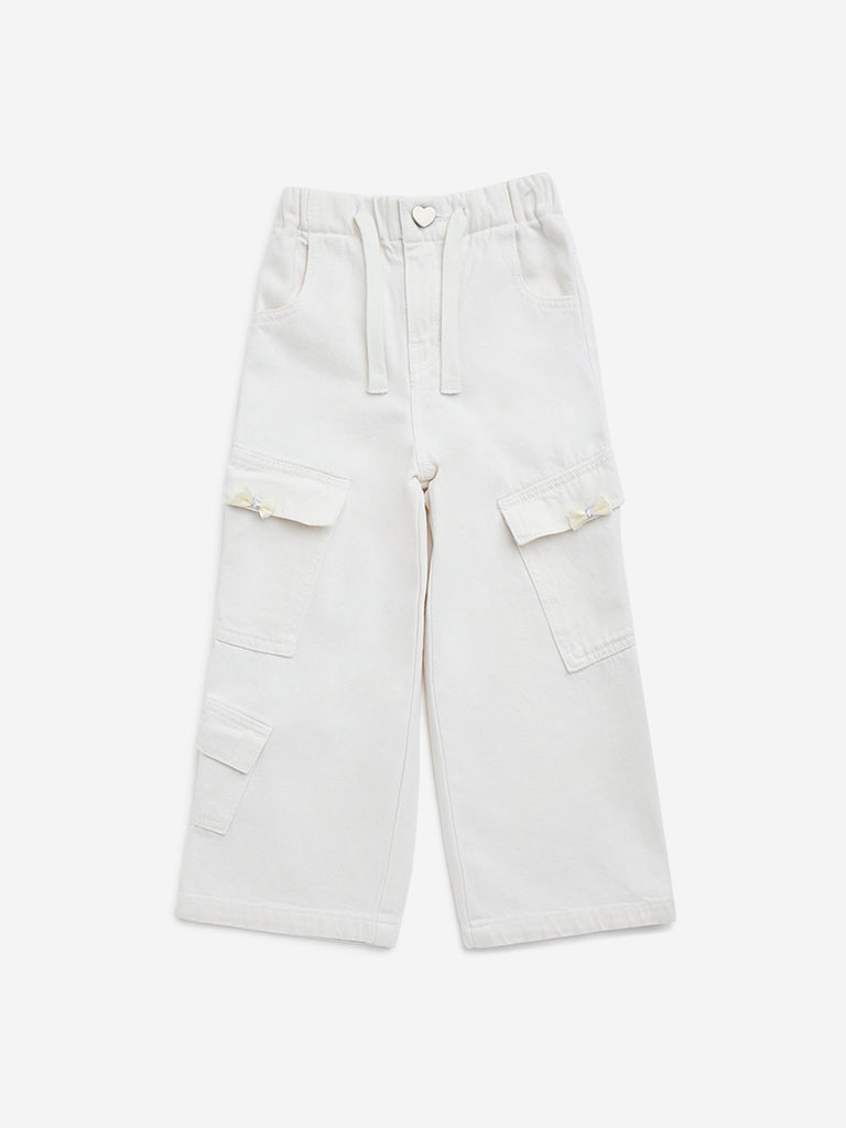 HOP Kids Off-White Cargo-Style Straight - Fit High - Rise Jeans