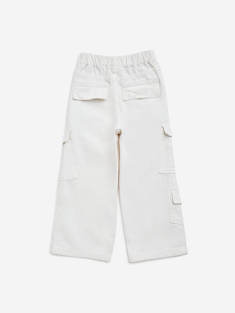 HOP Kids Off-White Cargo-Style Straight - Fit High - Rise Jeans