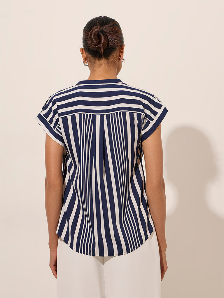 Wardrobe Navy Striped Top