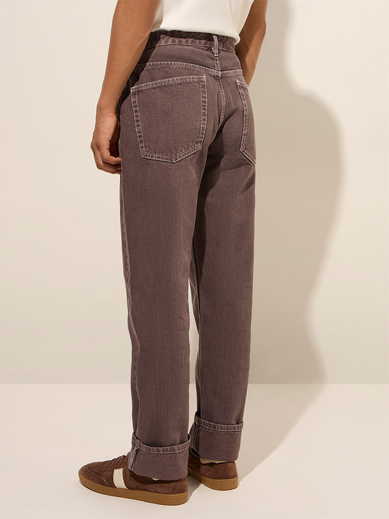 Nuon Brown Relaxed - Fit Mid - Rise Jeans