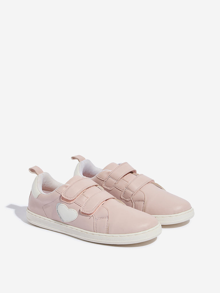 Yellow Pink Velcro Strap Shoes