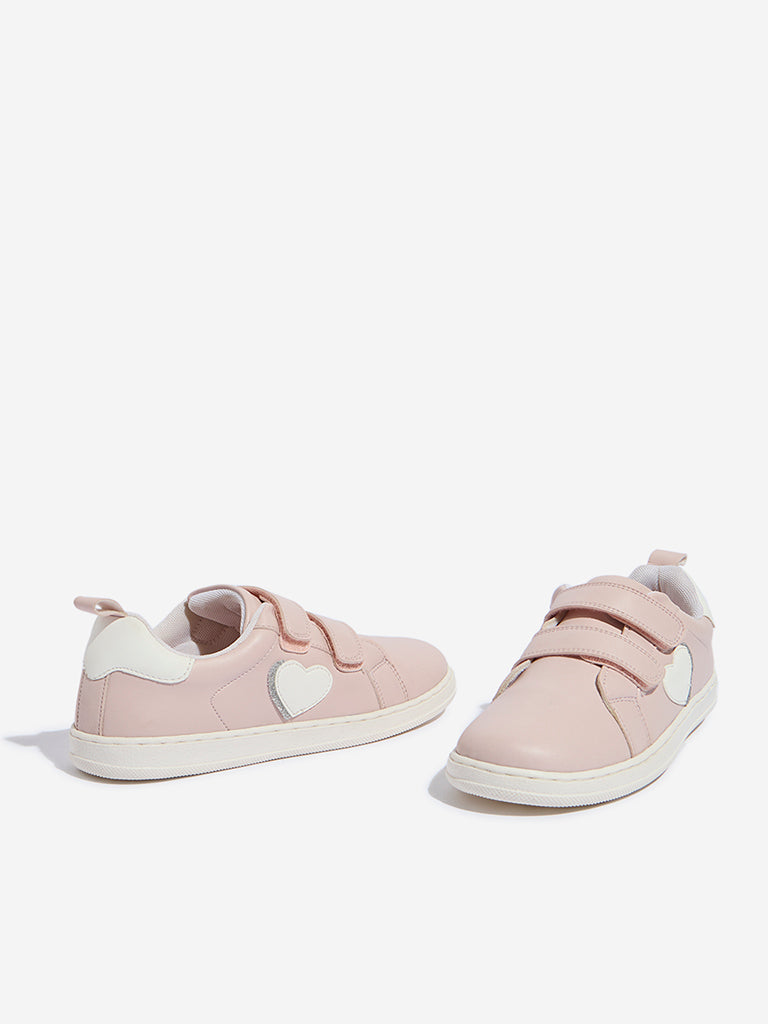 Yellow Pink Velcro Strap Shoes