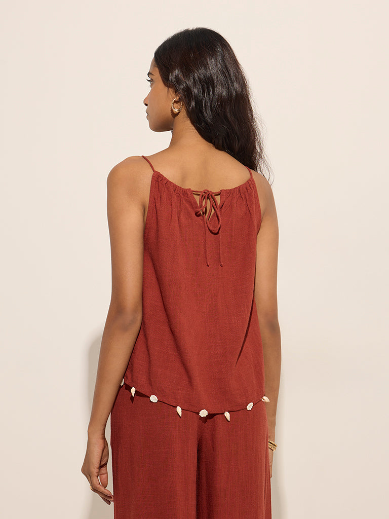 LOV Rust Wrap-Style Top